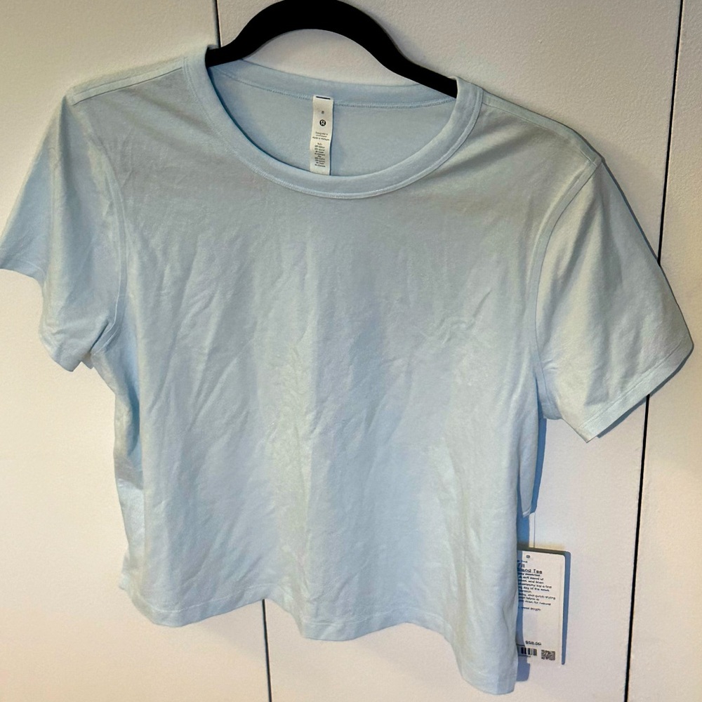 Icy Blue Cotton Blend Classic Fit Lululemon Tee NWT